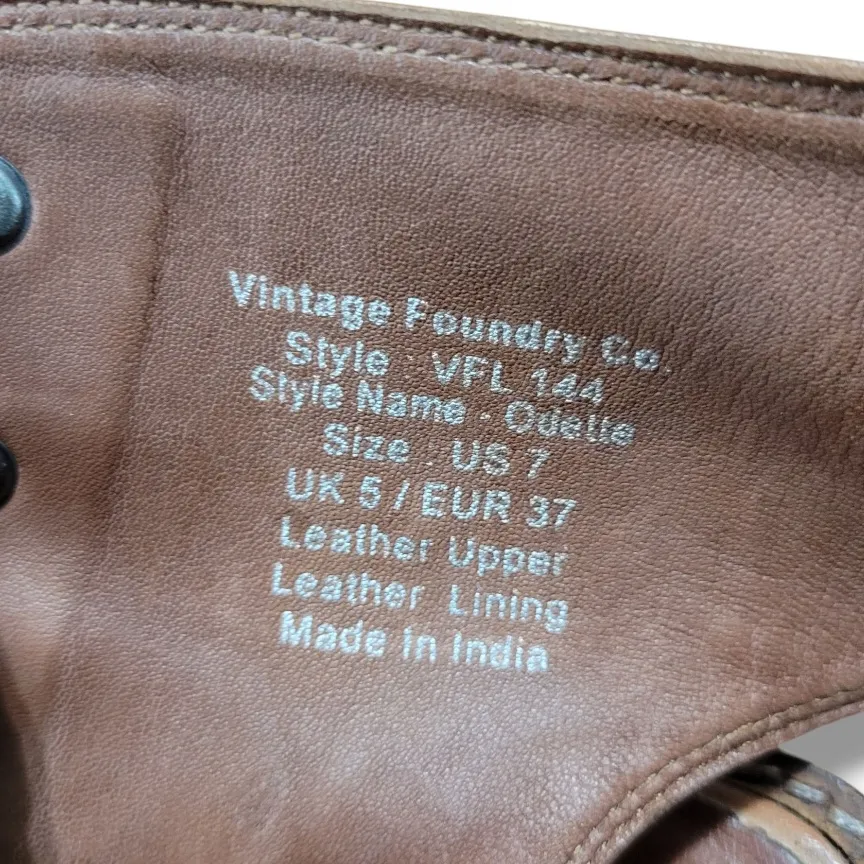 Vintage Foundry Co. Shoes Size 7 Leather Boots Odette Peep Toe Boots VFL144 Tan Women's Shoes - Image 16