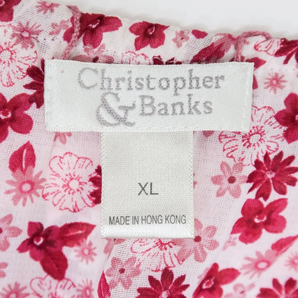 Vintage 90s Christopher & Banks Pink Reversible Floral Skirt - Image 13