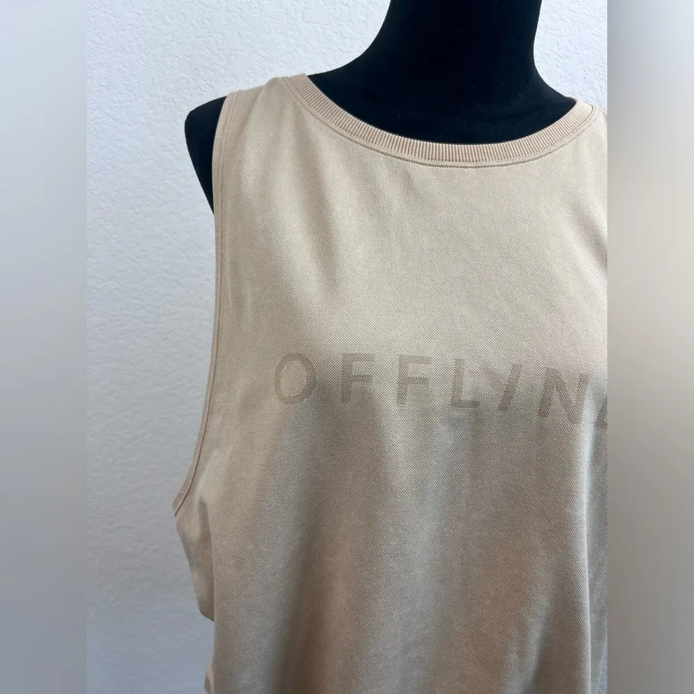 Offline by Aerie Seamless Logo Neutral Muscle Tank Top Size XL - Image 2