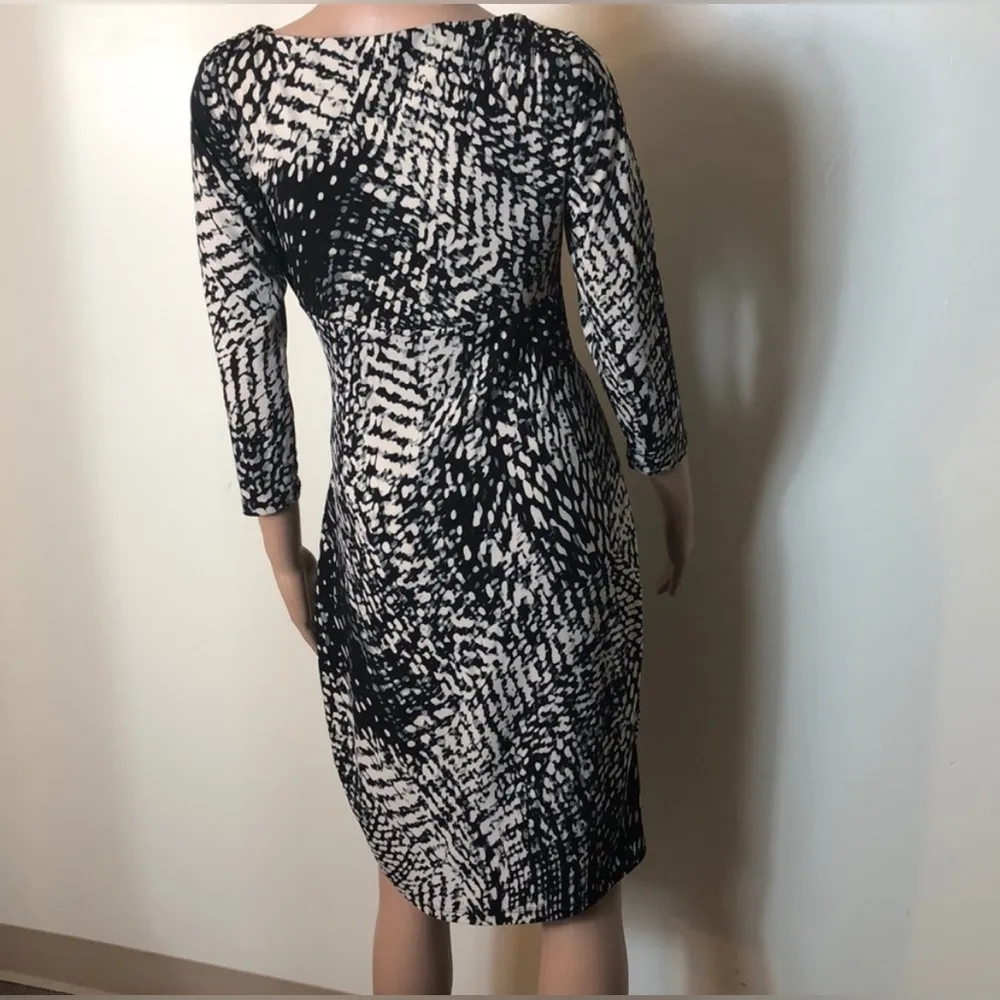 Lauren Ralph Lauren Monochrome Long Sleeve Wrap Dress 8P - Image 7