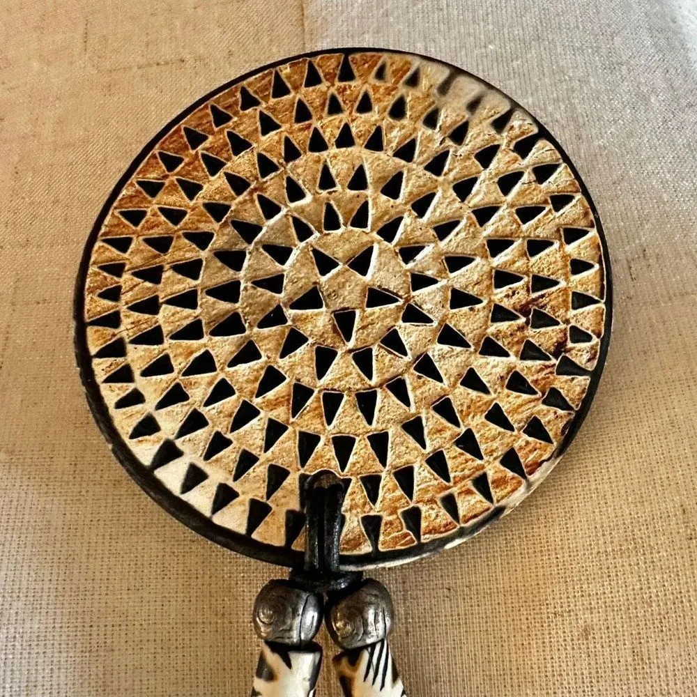 Vintage Boho Kilimanjaro wood pendant Necklace with beads - Image 4