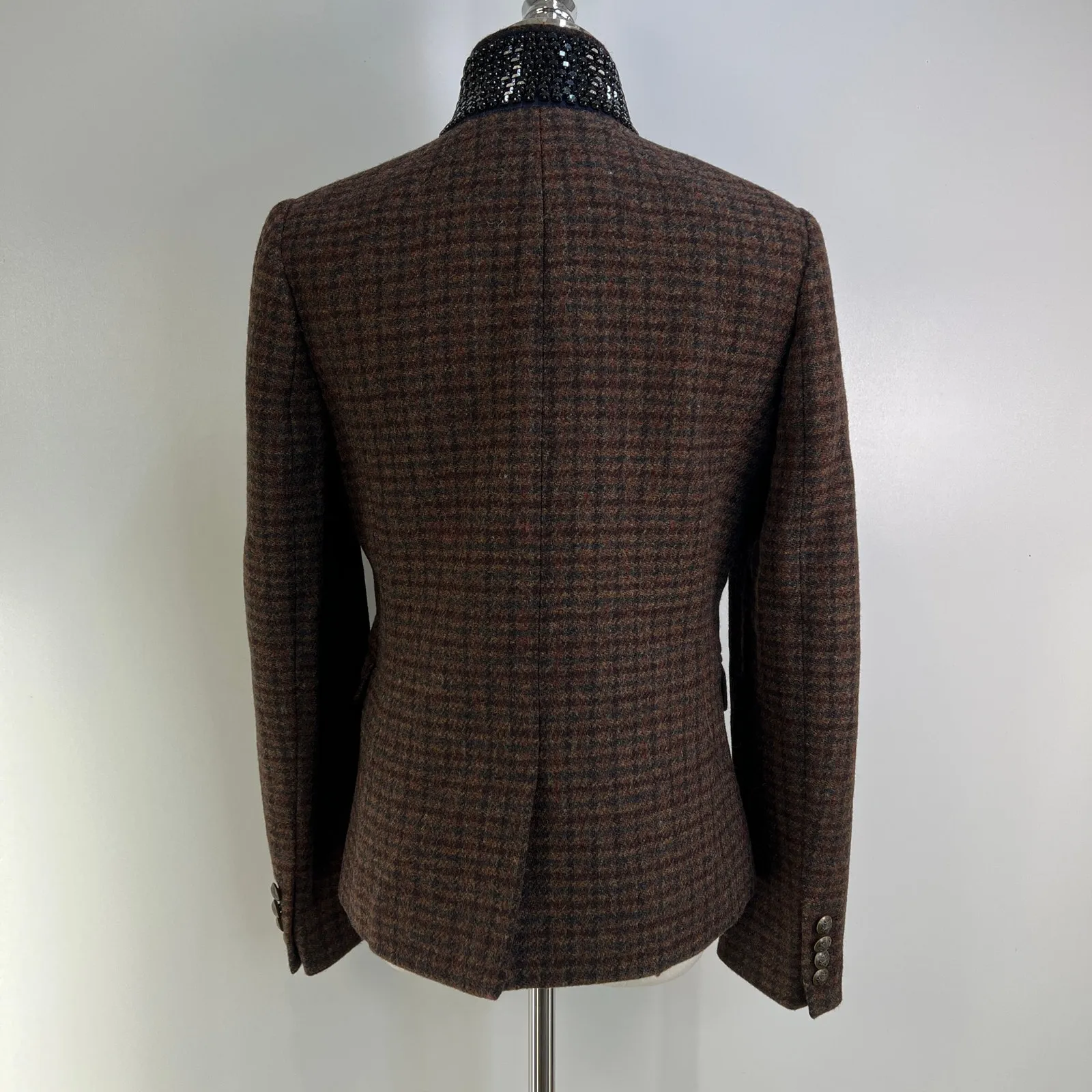 J. Crew School Boy Wool Blazer Brown Plaid Houndstooth - Image 15