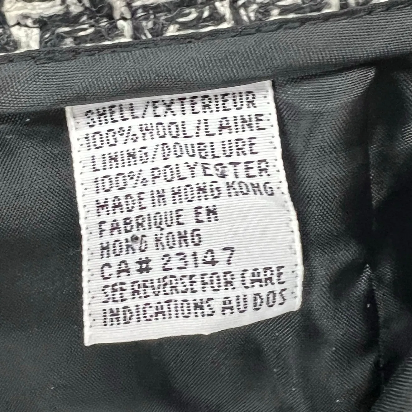 Talbots Vintage Pants Womens 14P Black White Wool Woven Plaid Wide Leg Trousers - Image 11