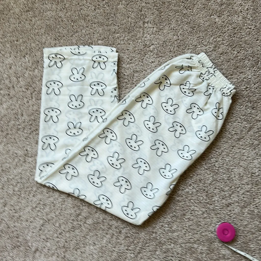 Bunny summer PJ pants. Xs White - Image 4