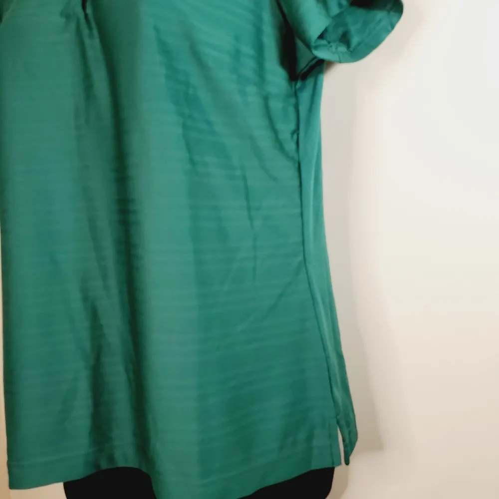 Adidas Forest Green Short Sleeve Golf Shirt Medium - Image 6