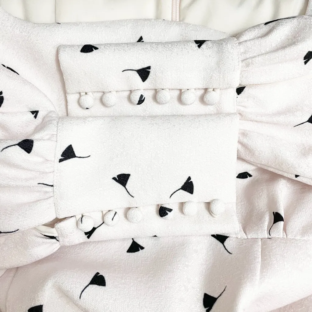 Mestiza New York Katrina Mini Dress Pale Pink Black Print Puff Sleeve Size 0 - Image 13