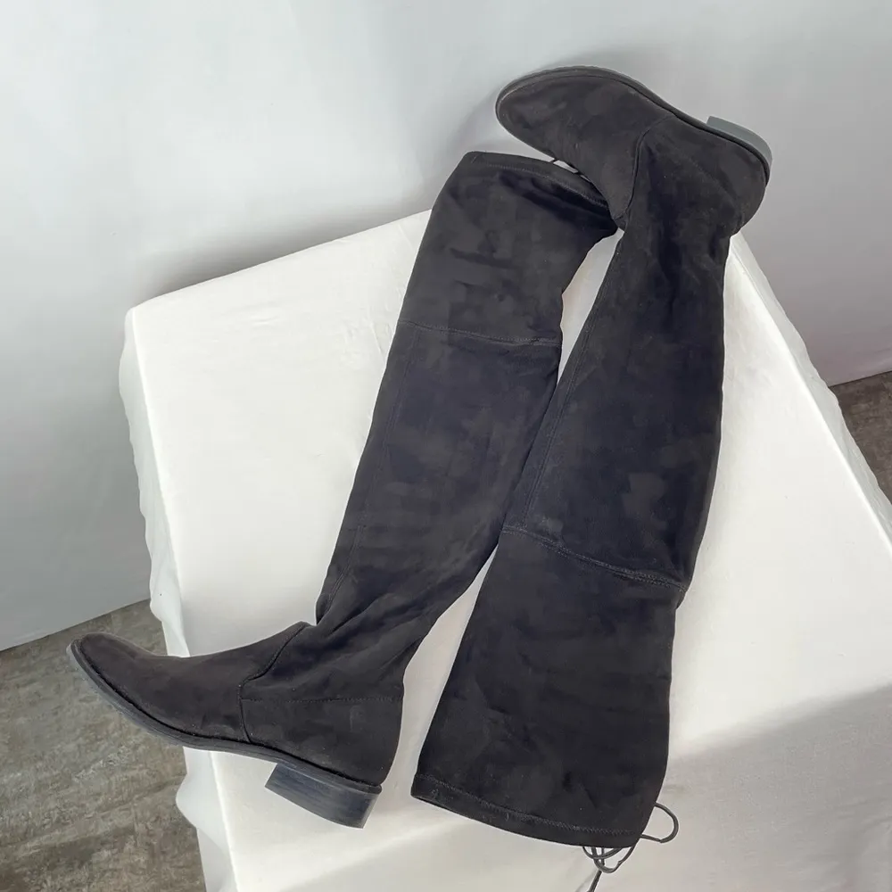 Stuart Weitzman‎ Lowland Suede Over-the-Knee Boots in Black Size 5 - Image 5