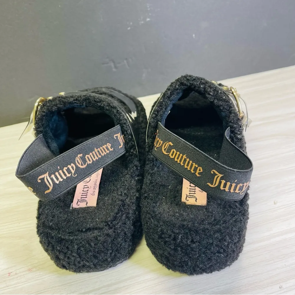 Juicy Couture Slippers  JC-Griffin Women’s Black SZ 8 Faux Fur - Image 5