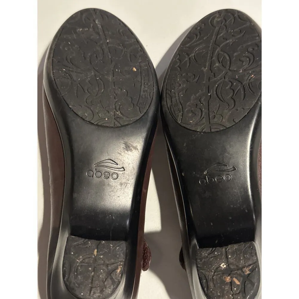 ABEO BIO SYSTEM BROWN LEATHER MARY JANES HEELS PUMPS SHOES WOMENS SZ 8.5 - Image 5