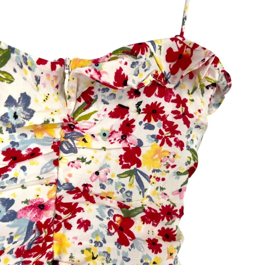 ASTR The Label Floral Ruffle Mini Dress White Multicolor Size XS - Image 7