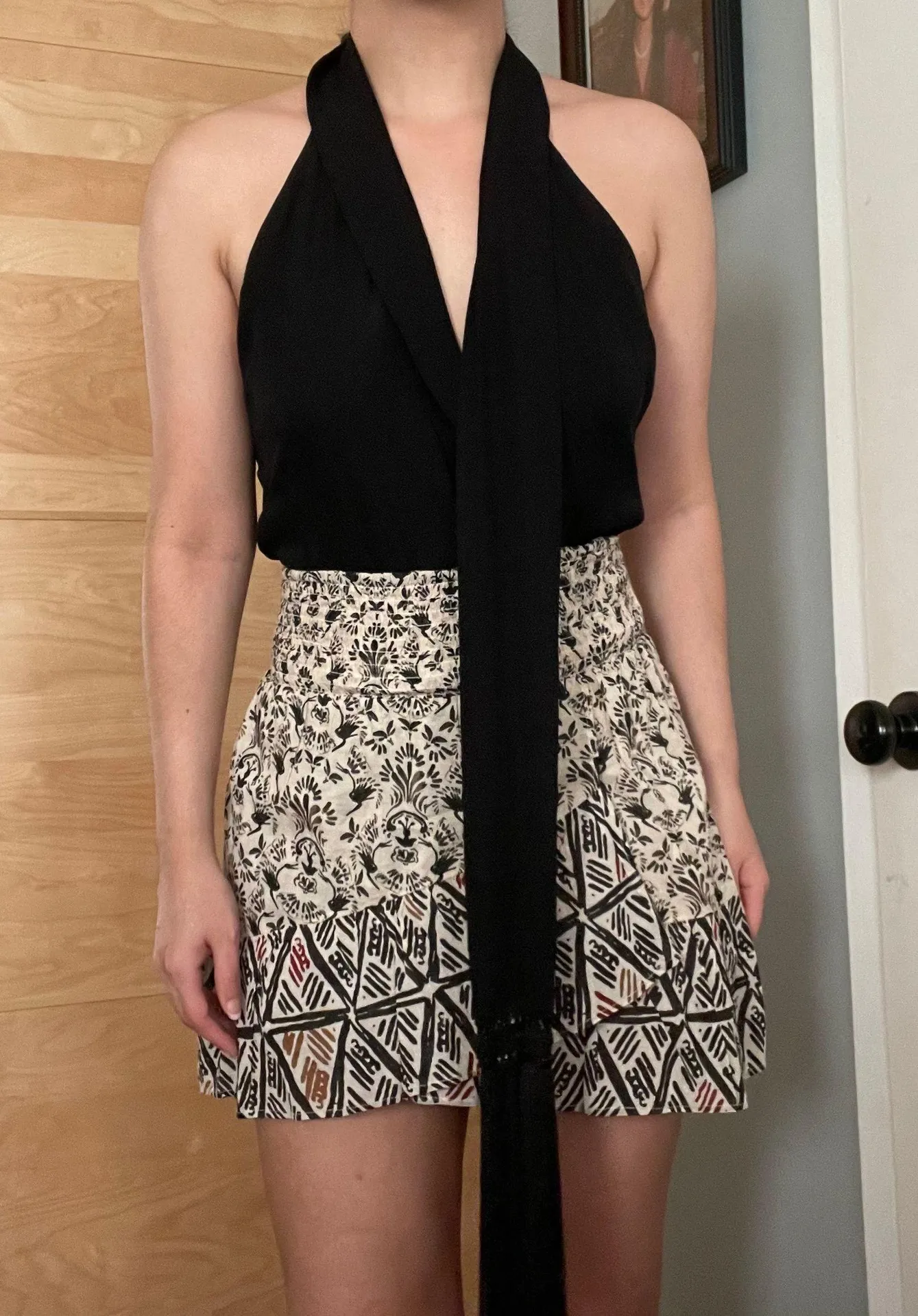 Smocked Tiered Ruffle printed wrap mini skirt - Image 5