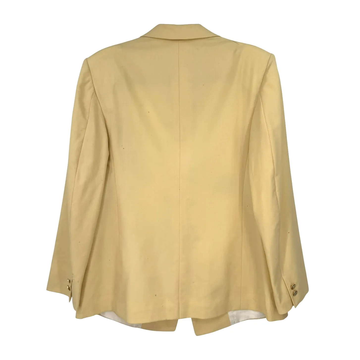 Burberry's VINTAGE '70s L Butter Yellow Gold Button Double Breasted Wool Blazer - Image 7