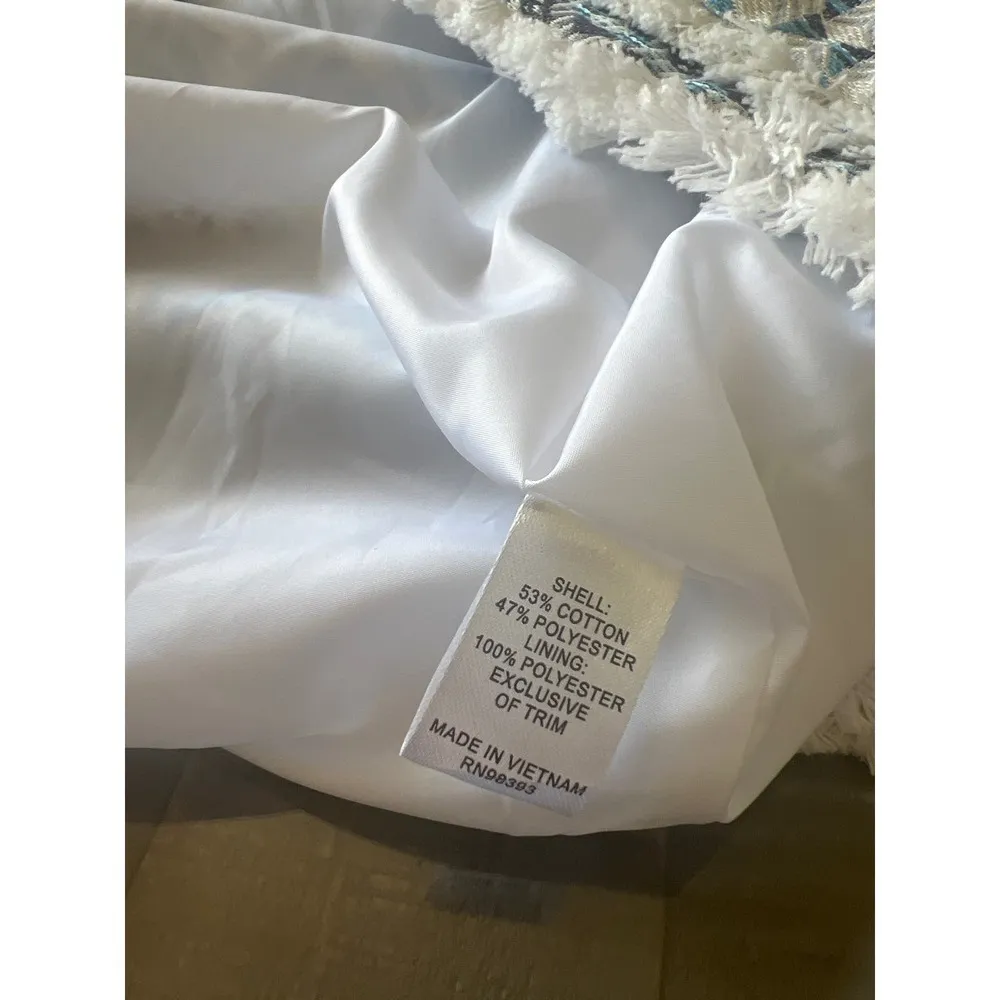 Peck & Peck Bright Idea Blue Multi Finge Open Boho Jacket Size‎ M NWT - Image 7