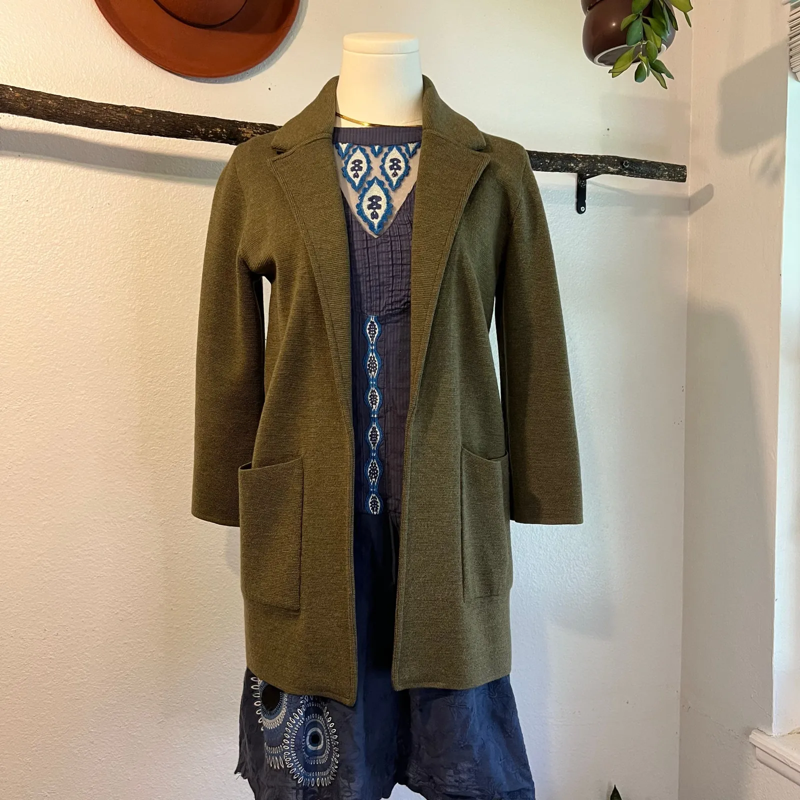 J. Crew Olive Green Merino Wool Open Style 3/4 Sleeve Cardigan Jacket Size XXS - Image 11