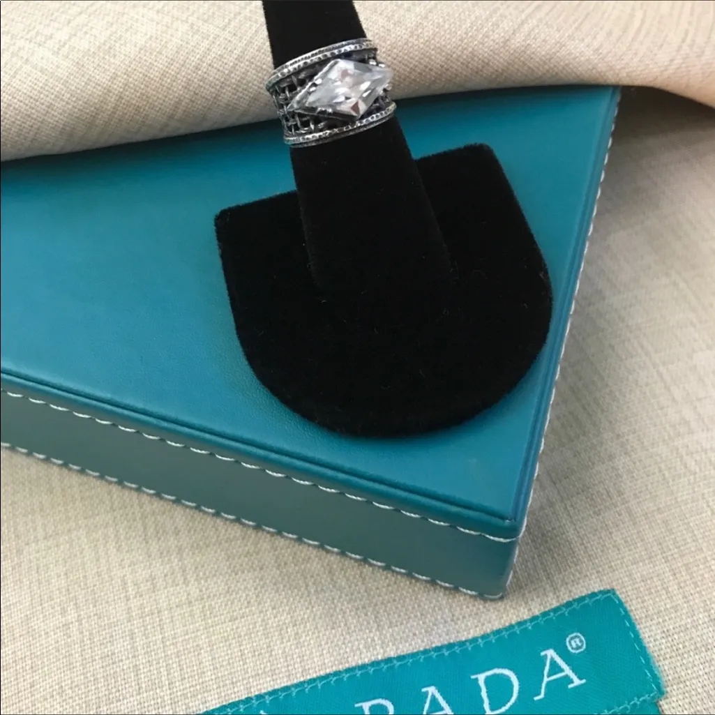 Silpada Zirconia Sterling Silver Ring Size 5 - Image 5