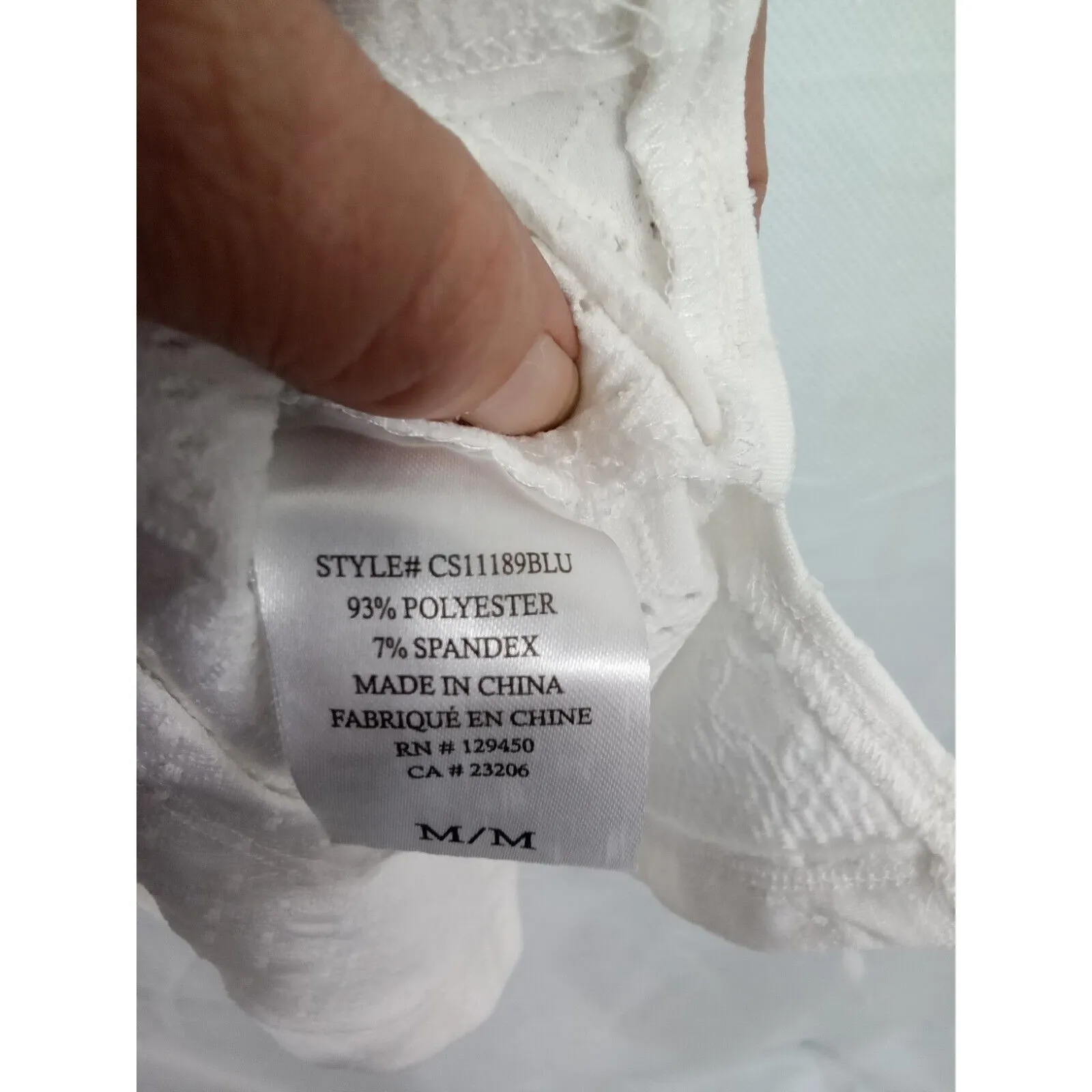 Como Blu‎ Women Medium Button Up Short Sleeve Blouse White - Image 12