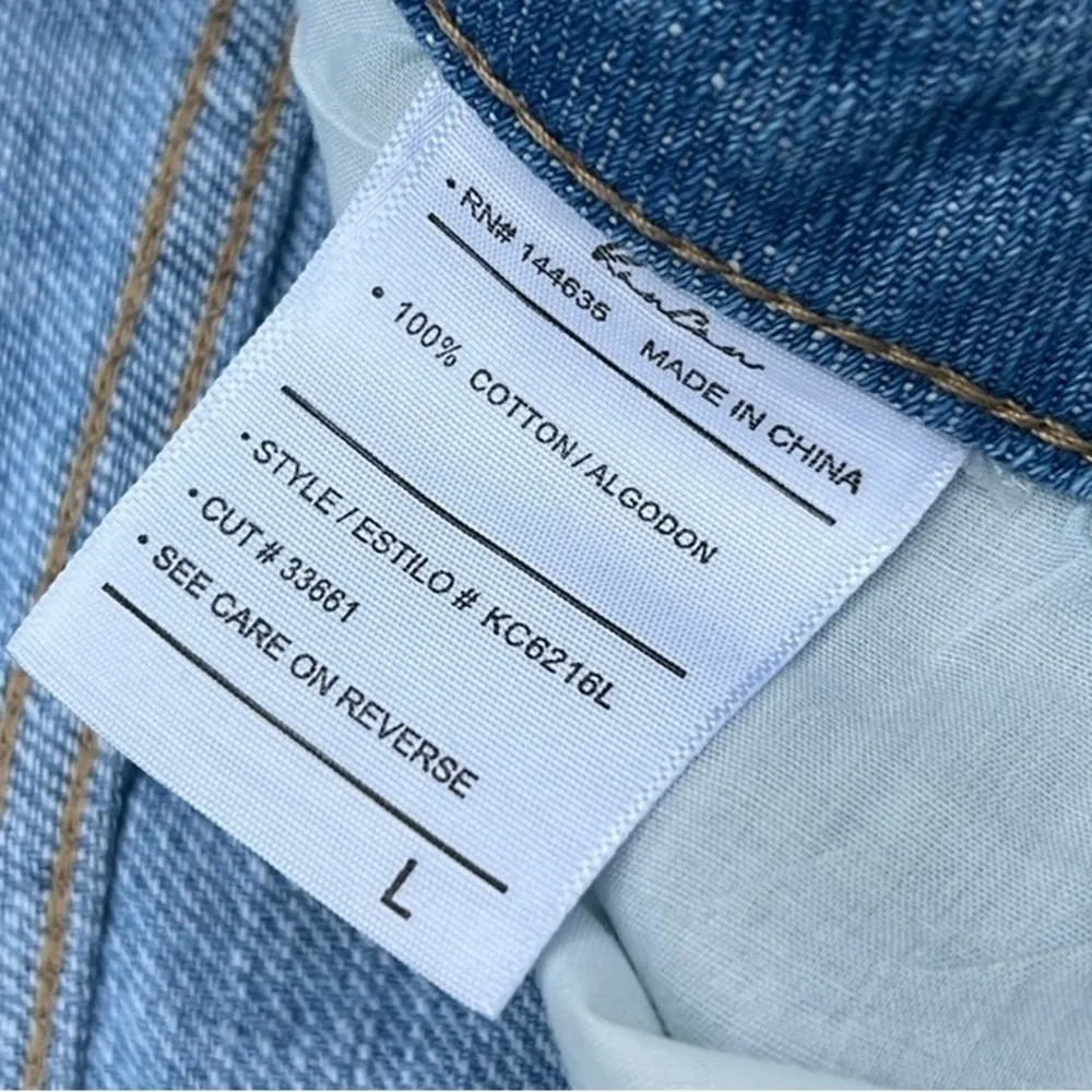 KanCan High Rise Distressed Denim Jean Shorts NWT Size Large Blue - Image 8