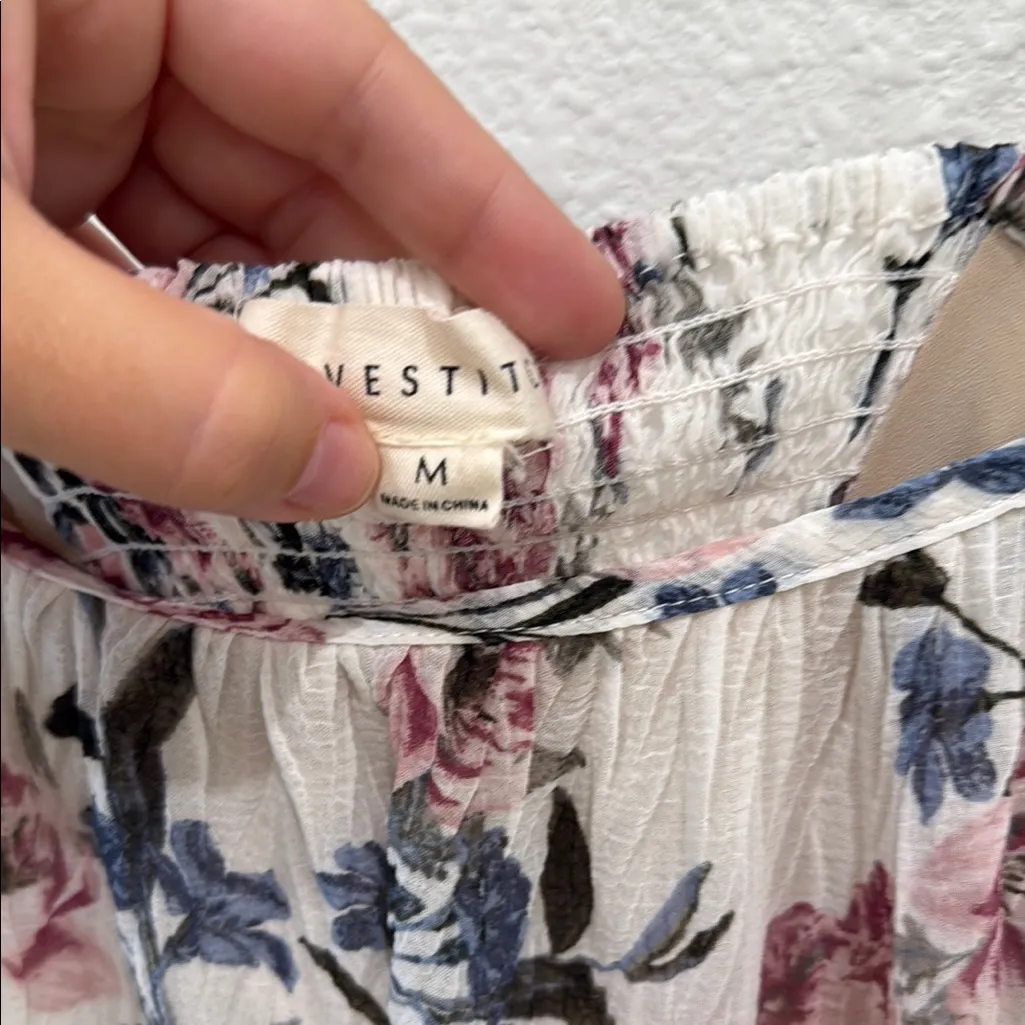 Lovestitch Floral Midi Dress in Cream and Pink - Image 3