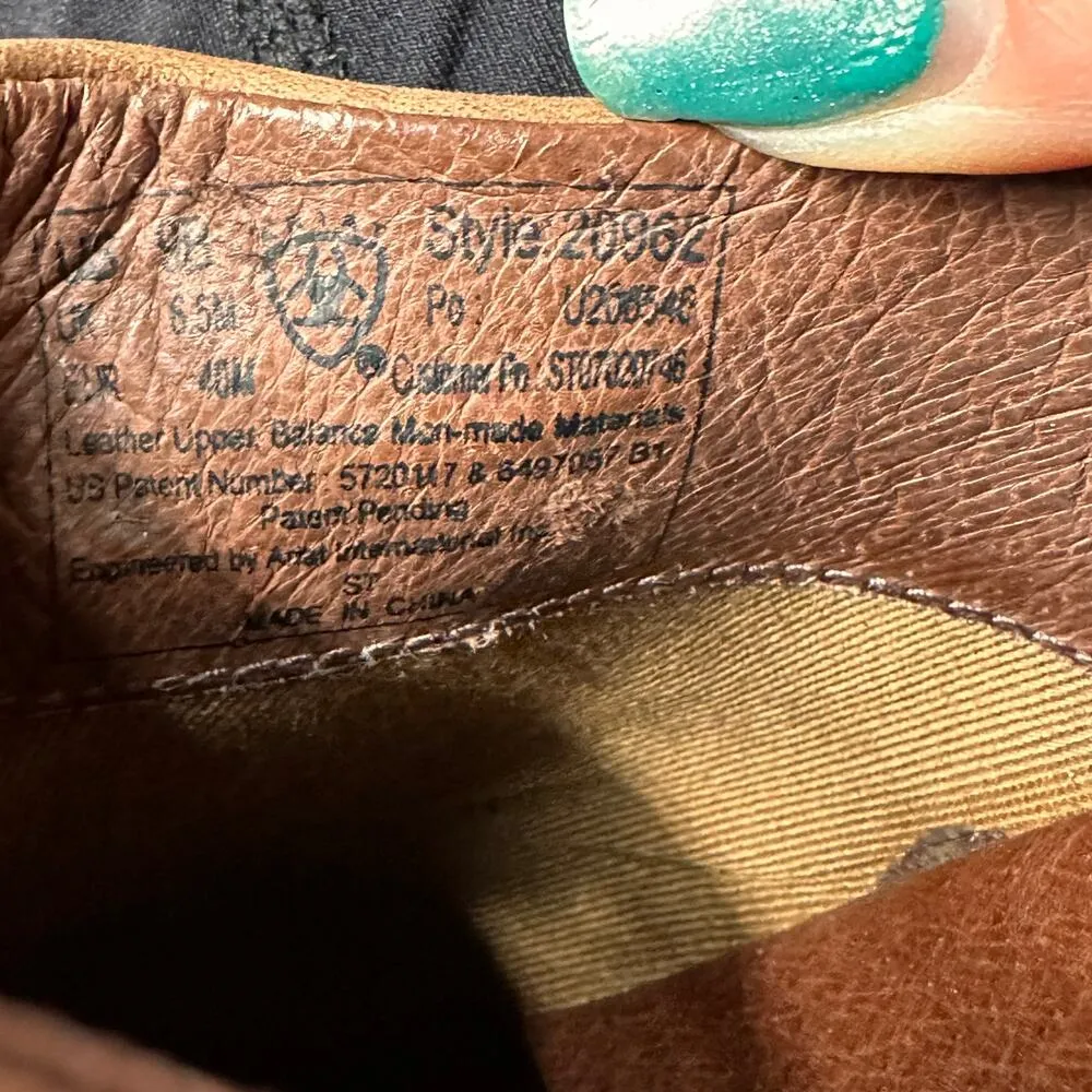 Ariat Brown Distressed Braided Wedge Slip On Mules Size 9 - Image 8