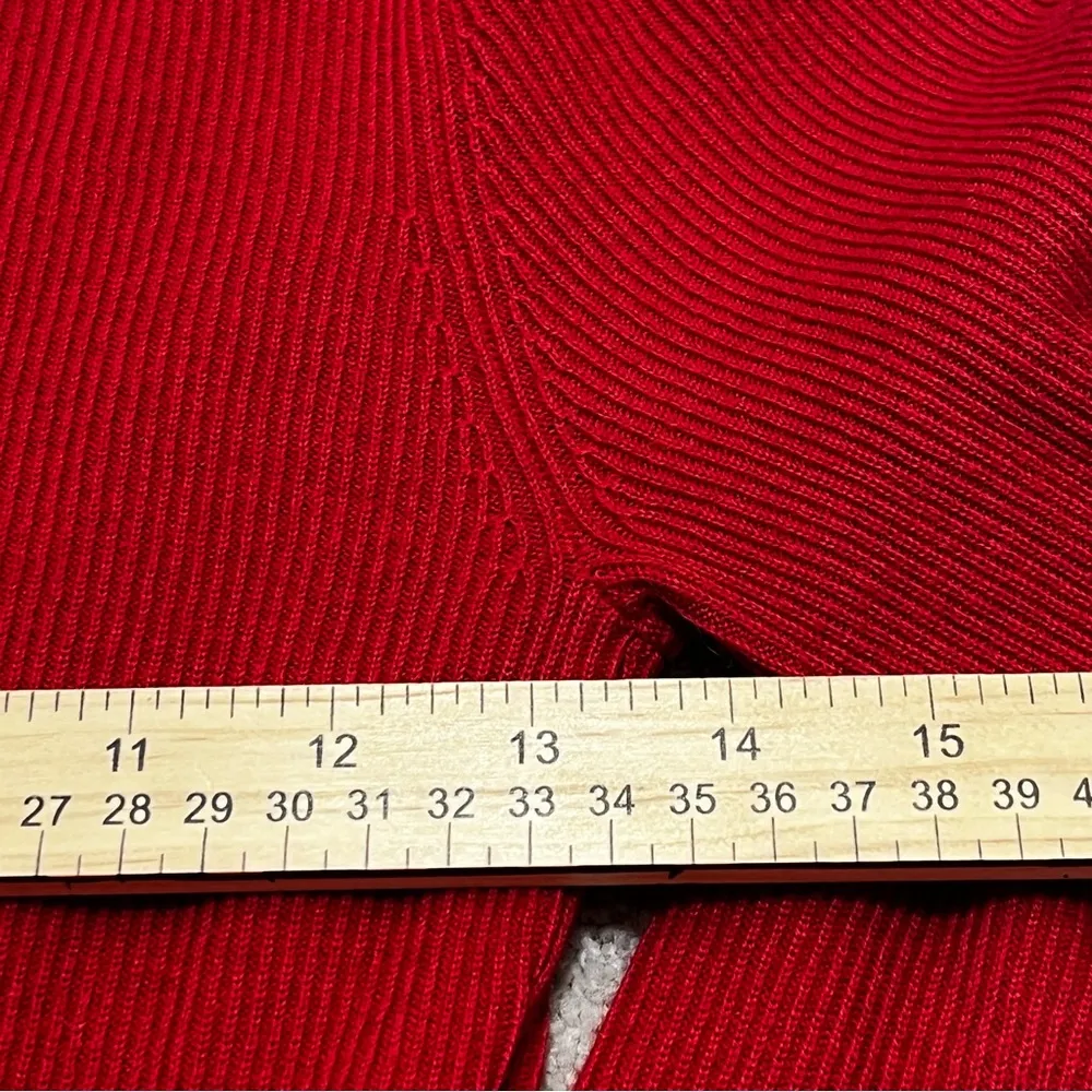 NWOT Leith Rib Wrap Sweater Top in Red - Image 6