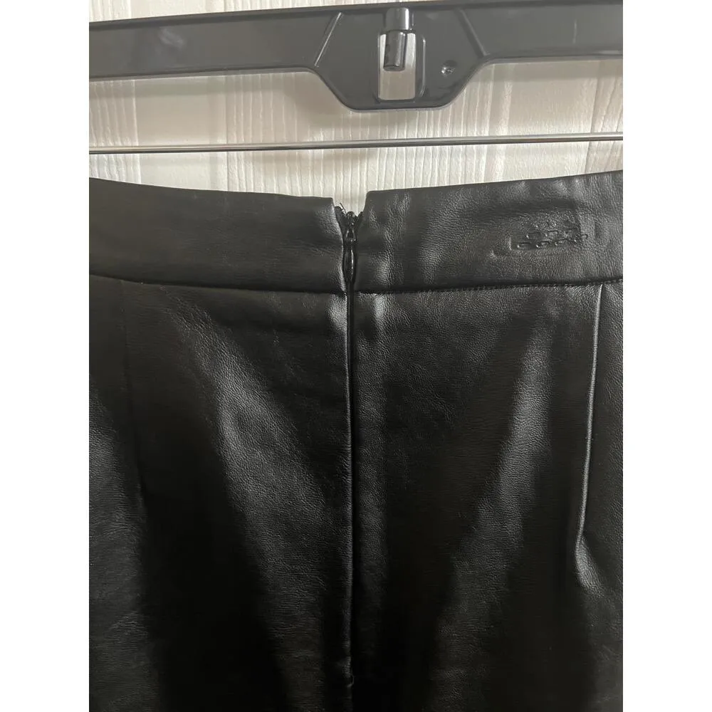 NWT Minkpink Pants Womens Medium Black Highwaisted Faux Leather Tapered *Flaw - Image 7
