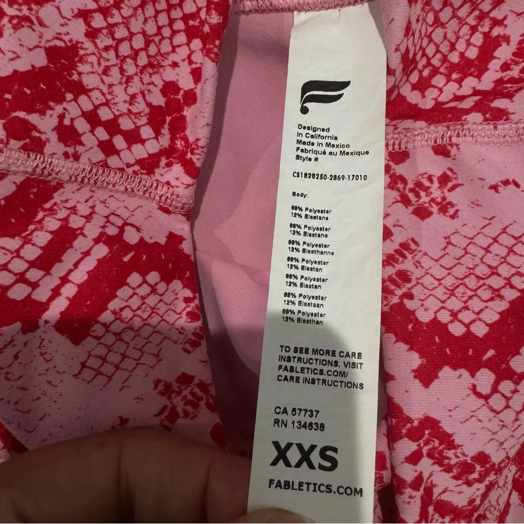 Fabletics Define PowerHold High-Waisted Capri Persimmon Phyton‎ Size XXS - Image 5