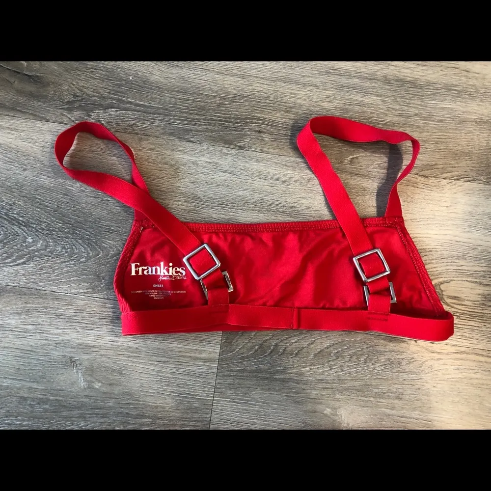 Frankie’s Red Ribbed High Leg Bikini - Image 4