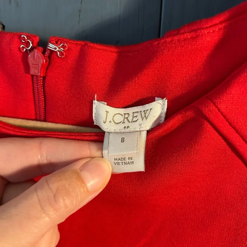 J. Crew Red Fit and Flare Mini Dress | Women’s Size 8 - Image 2