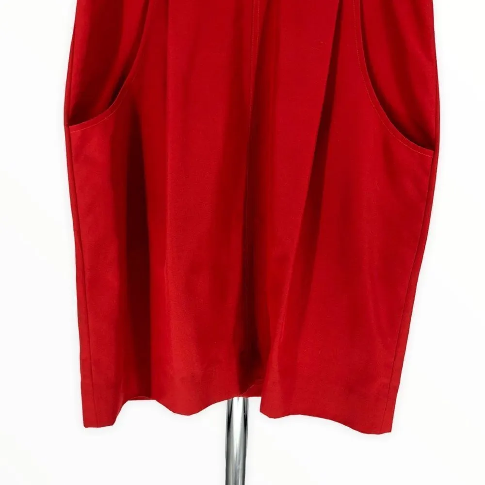 Lela Rose Red Short Sleeve V - Image 5