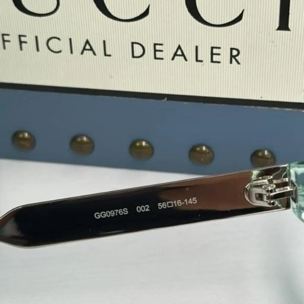 💯- New Authentic GUCCI Unisex Rectangular Sunglasses GG0976S-002-56 - Image 11