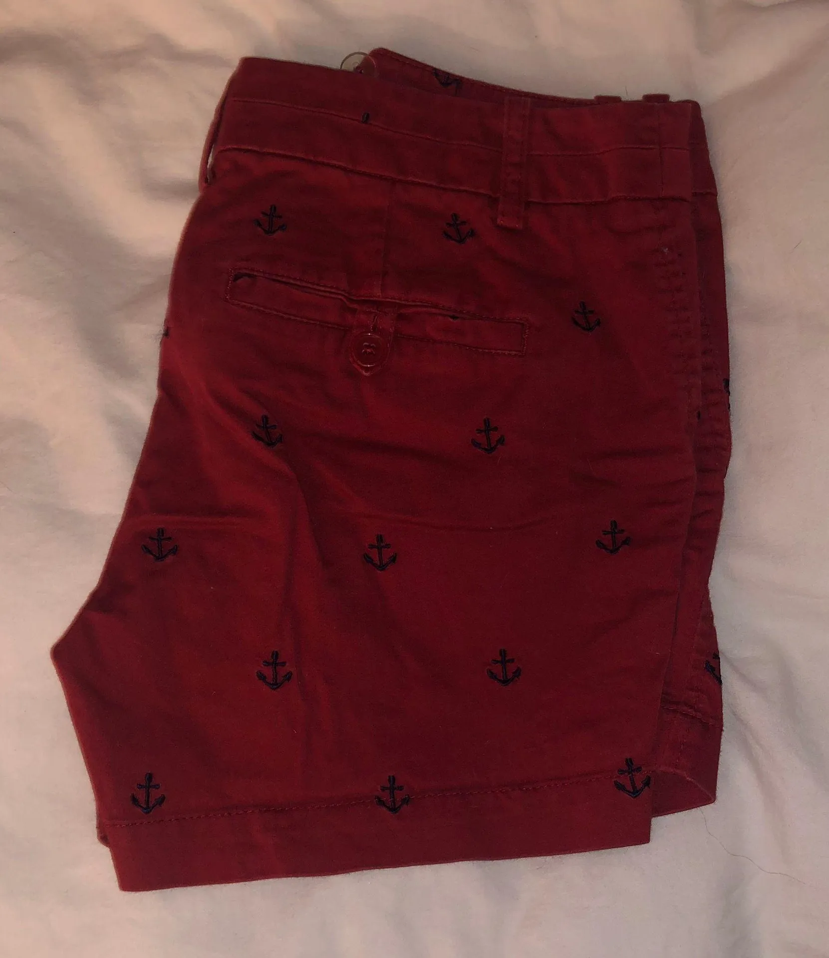 British Khaki Embroidered Anchor Shorts Size 2 - Image 3
