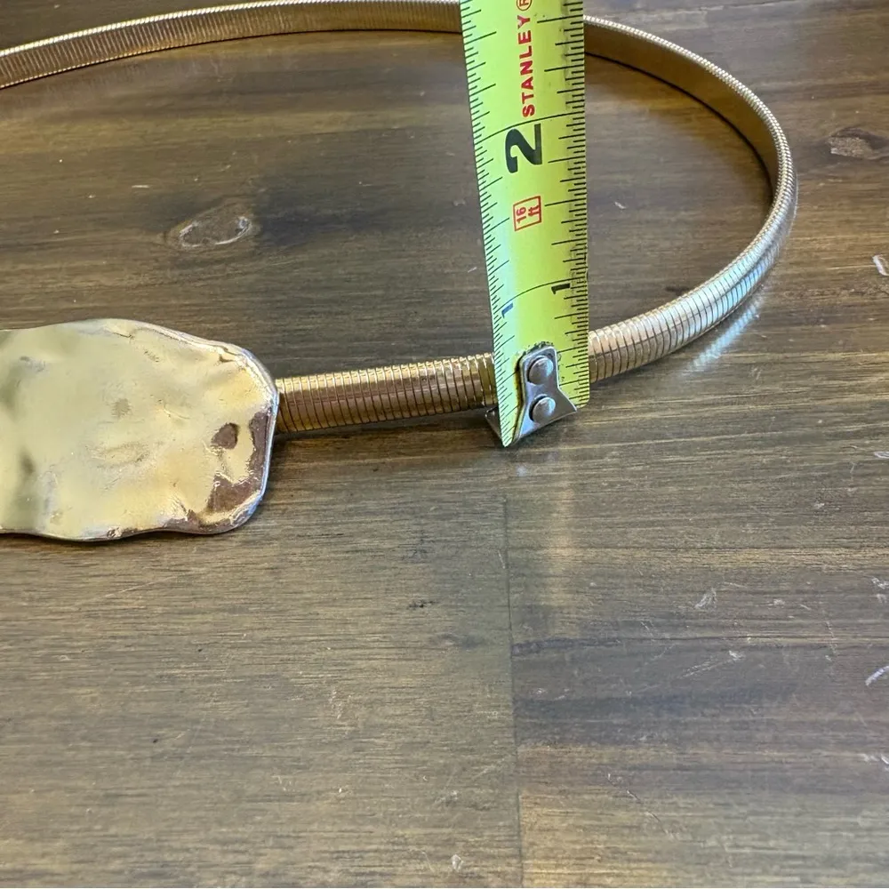 Accessocraft NYC Stretch Hammered Nugget Goldtone Stretch Vintage Minimalist Gold - Image 4