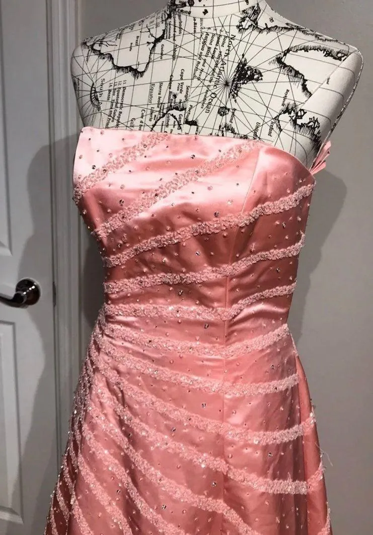 Formal Gown Blush Embellished Print Corset Pink Size XL - Image 5