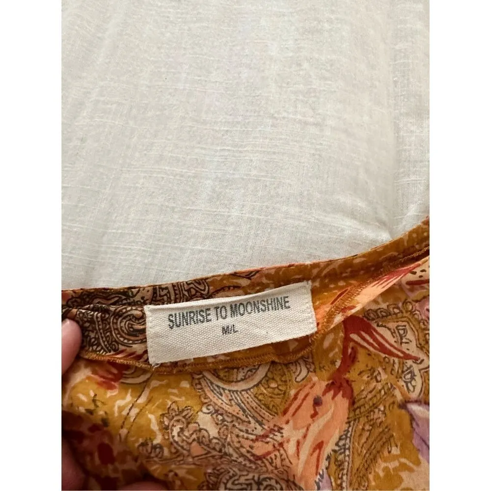 Sunrise to Moonshine Women’s M/L Crystal Beaded Festival Wrap Top Size M - Image 5