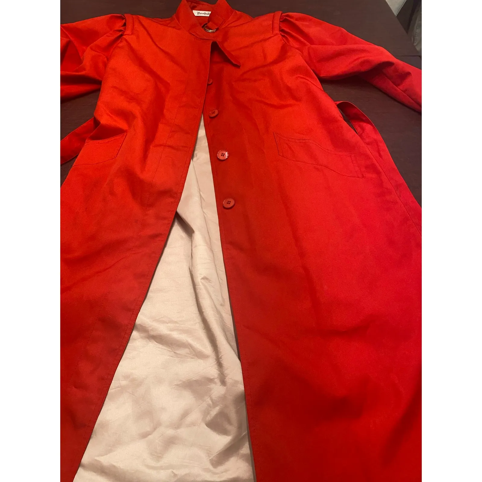 Vintage Misty Harbor Red Trench Coat Womens Size 8 Regular USA ILGWU Union Label - Image 15