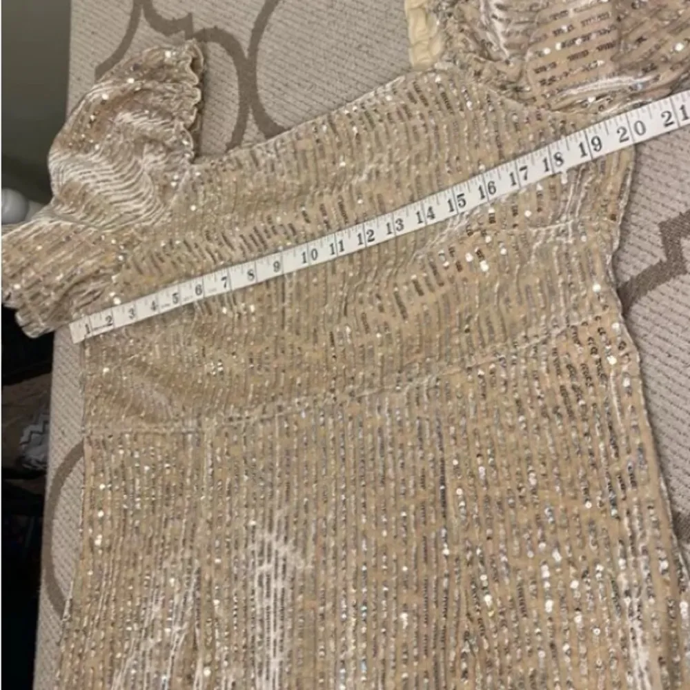 Julia Jordan Women's Ivory Sequin Fit & Flare Velvet Sheath Dress Size 14 - Image 9