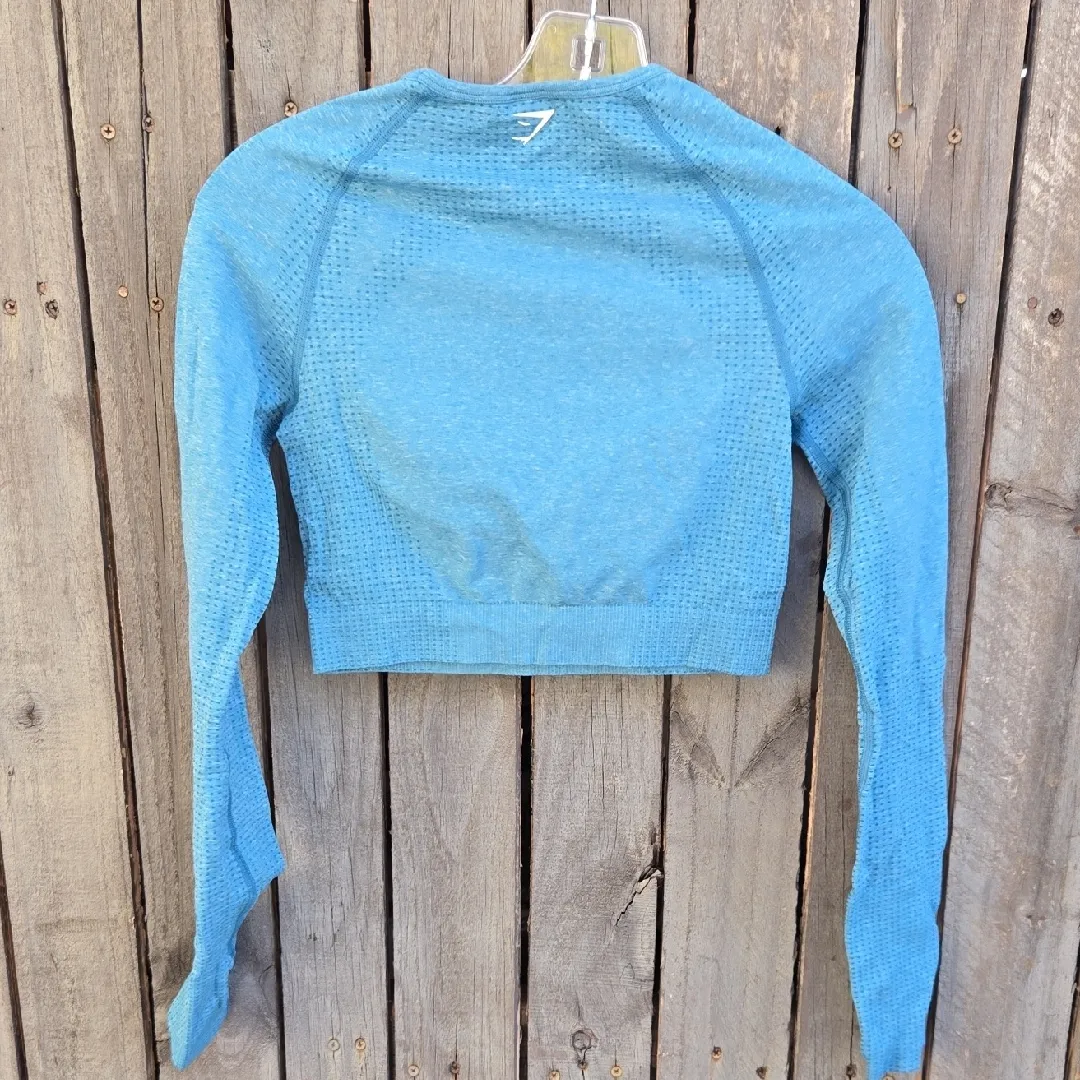 Gymshark Teal Long Sleeve Crop Top - Image 5