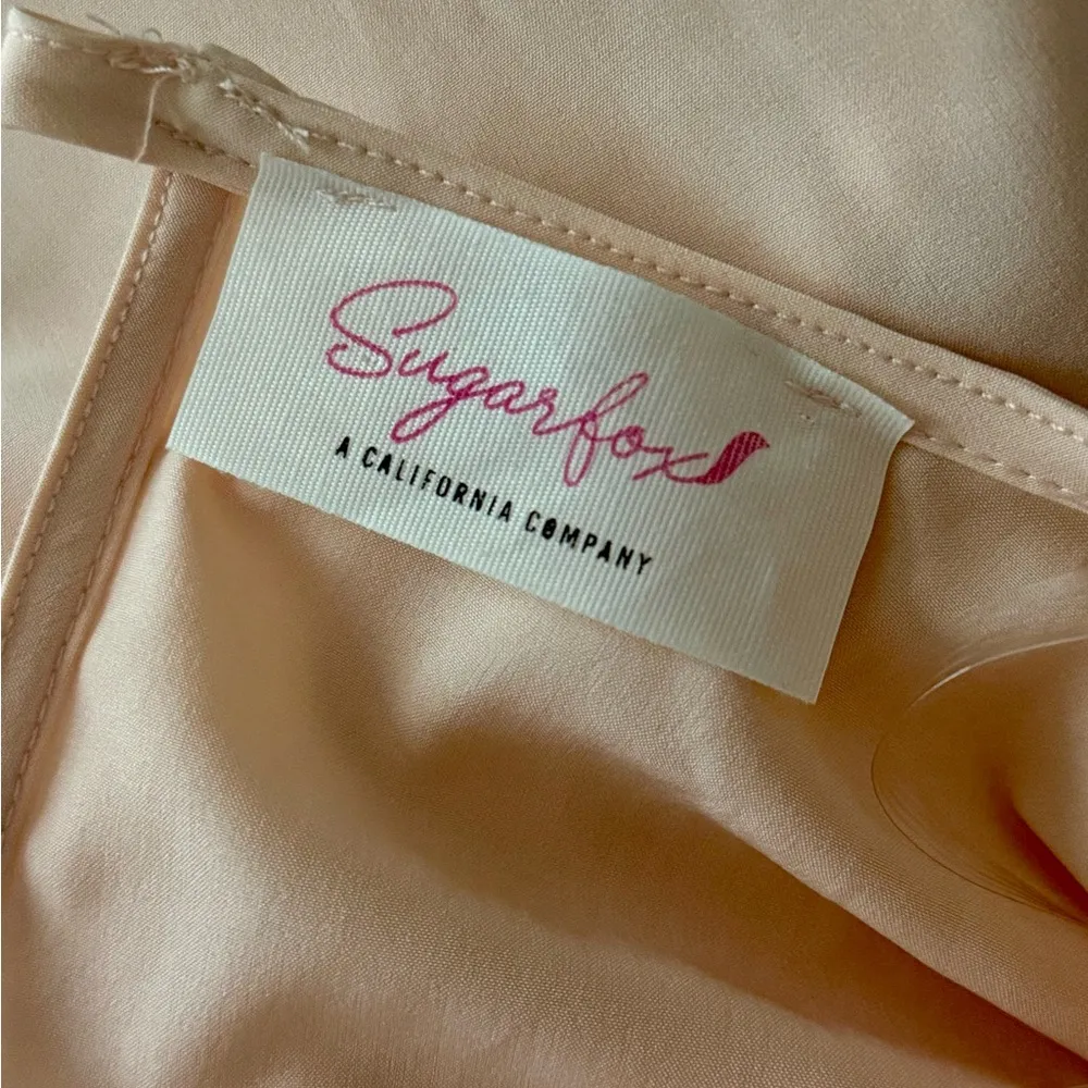 Sugarfox Colorblock Skater Style Dress Twirl Skirt Long Sleeve Size S Orange - Image 9