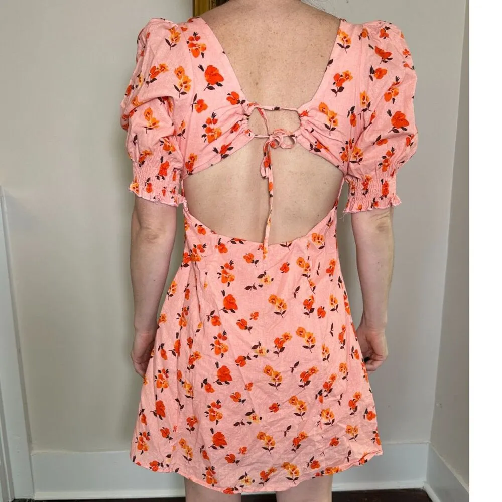 Showpo Peach Summer Mini Dress Size 12 Pink - Image 6