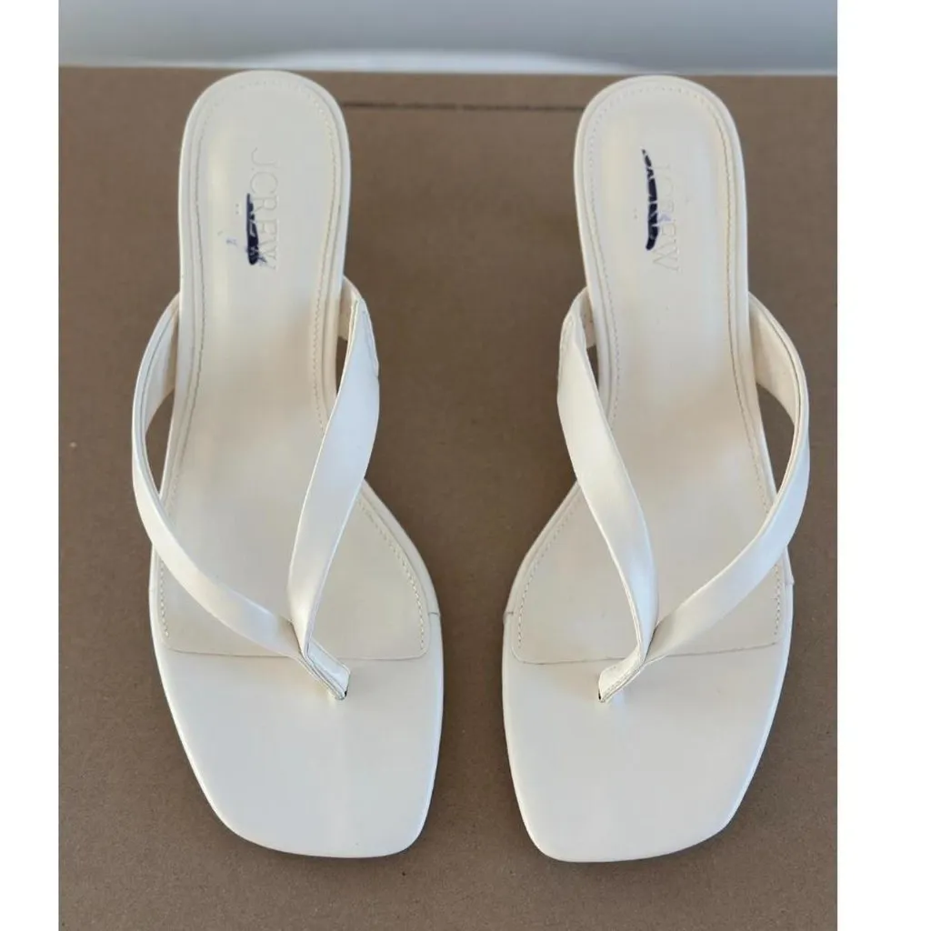 J.Crew Kitten Heel Sandals in Ivory, Size 7.5 - Image 7