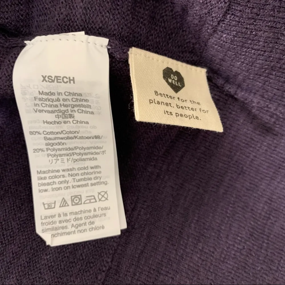 Madewell Slub Cardigan Open Front Pocket Sweater, Dark Cadet, Size XS, NWT - Image 7