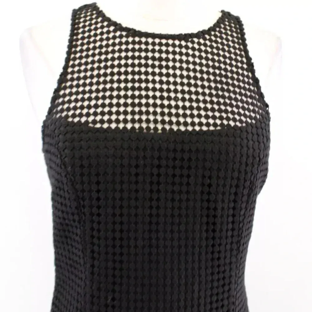 White House Black Market Black Crochet Lace Sheath Midi Dress Size 2 Cocktail - Image 8