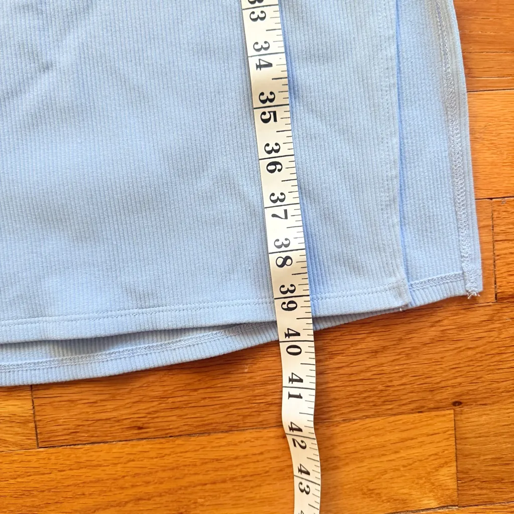 ABERCROMBIE & FITCH Soft AF Ribbed Knit Maxi Dress Slip Tank Top Blue size Small - Image 4