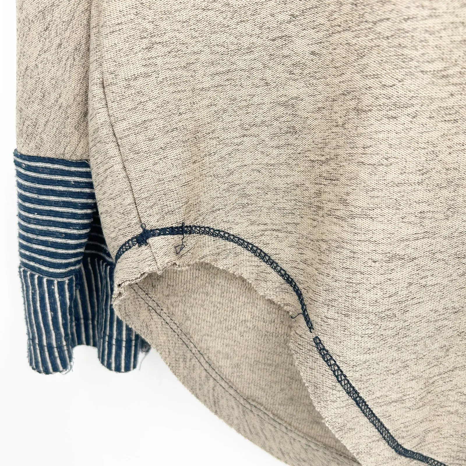 Addie Womens‎ Fall Lagenlook Oversized Striped Lace Crochet Cuff Top Size S Tan - Image 6