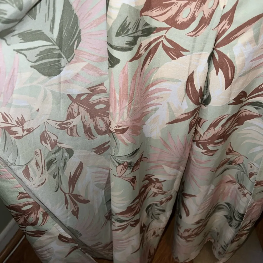 BAND OF THE FREE Spaghetti Strap Linen and Polyester Floral Split Leg Jumpsuit S - Image 4