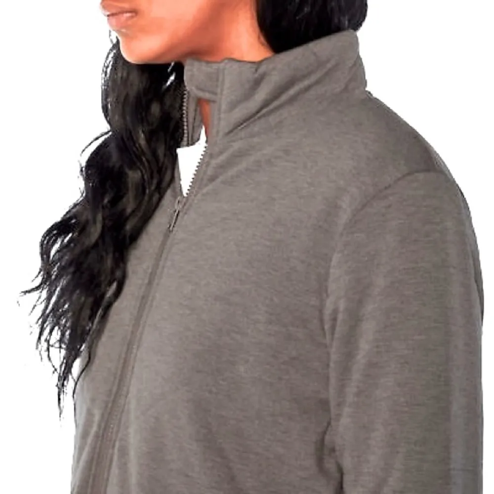 Anthropology THREE DOTS Modern Full Zip Quilted Heather Knit Jacket Gray Size L - Image 5