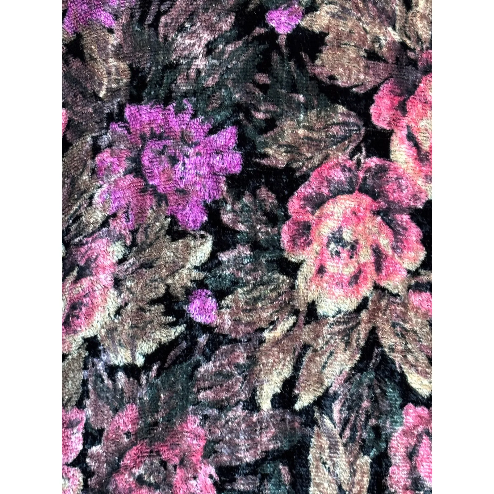 Vintage Nostalgia Dark Floral Velvet Maxi Dress Long Sleeve Button Front Fairy Black Size M - Image 11