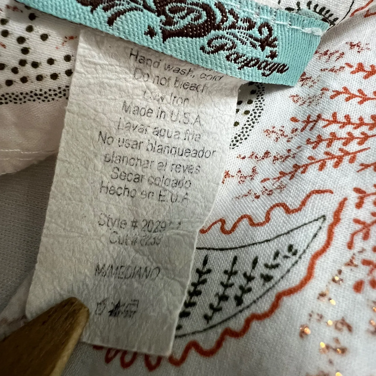 Y2K Vintage Papaya Paisley Skirt Women's M White Pink Boho A - Image 7