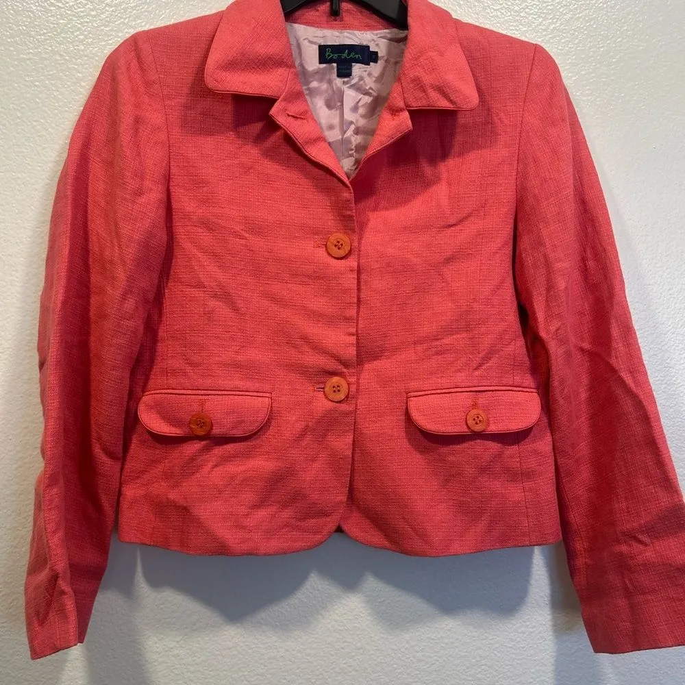 Boden Women's Coral Blazer Pink Size 14 - Image 2