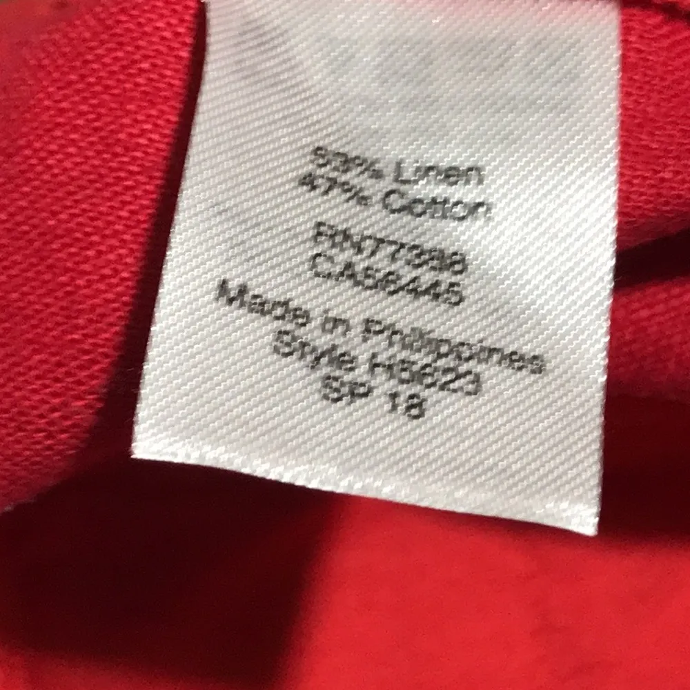 J Crew Factory Linen Blend 4” Shorts Scallop Hem Bright Red Sz 2 - Image 5